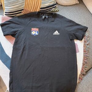 Olympique Lyonnais Adidas Black Short Sleeve Men's Tee